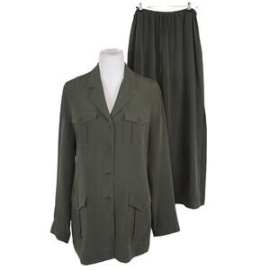 JONES NEW YORK Vintage Silk Skirt & Blouse Suit Set Women’s Size 8/10